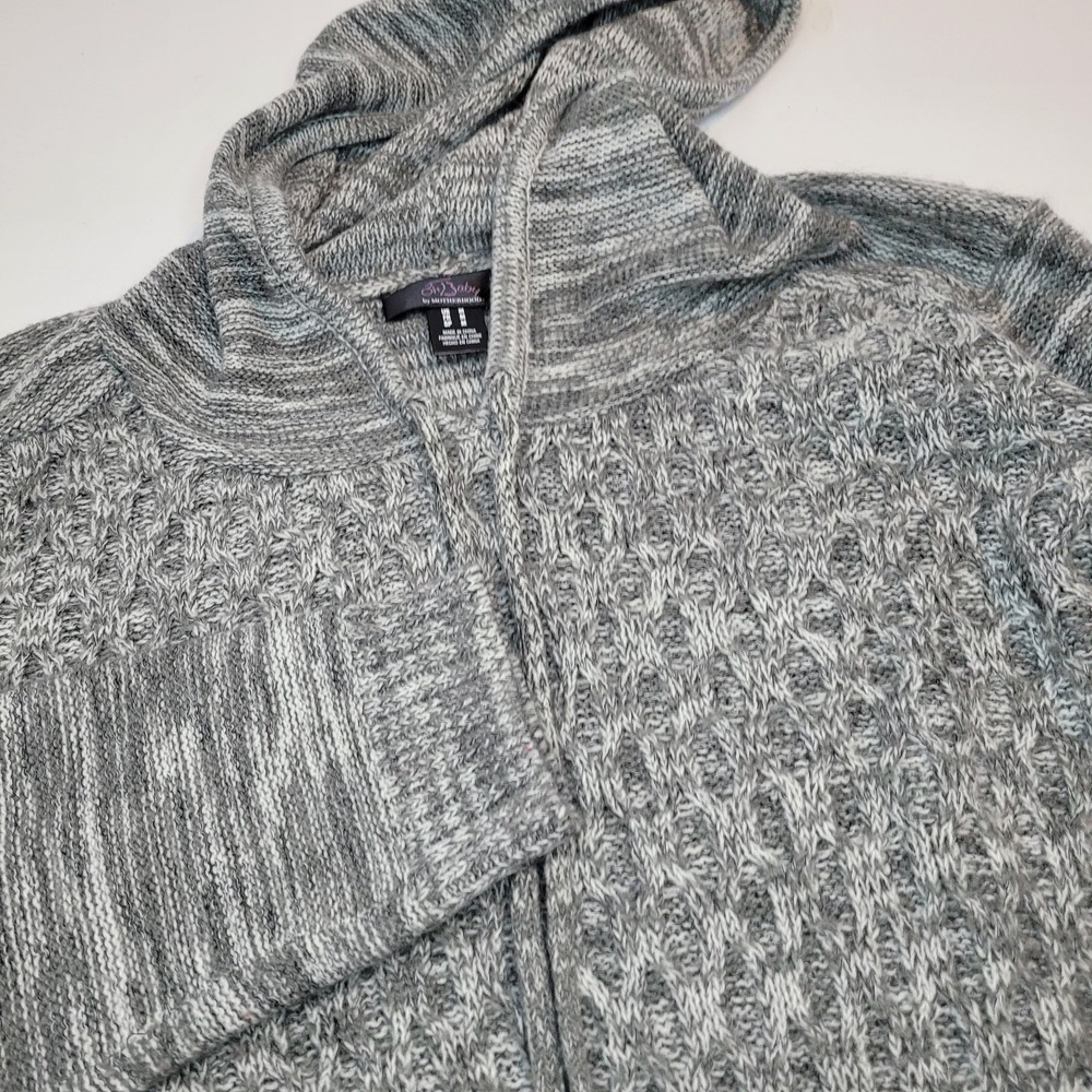 Oh Baby Maternity Sweater Grey Hooded Pullover Size Medium Shirt